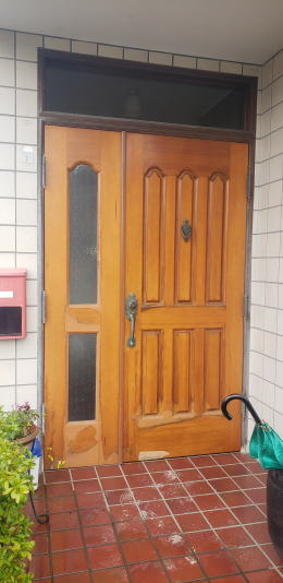 木製玄関ドア塗装例　茅ヶ崎市S様邸412-01