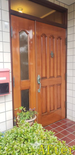 木製玄関ドア塗装例　茅ヶ崎市S様邸412-02