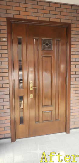 アイカ木製玄関ドア塗装例　小田原市S様邸415-02