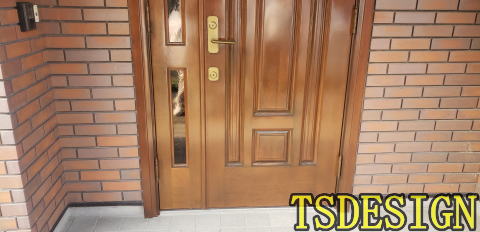 アイカ木製玄関ドア塗装例　小田原市S様邸415-05