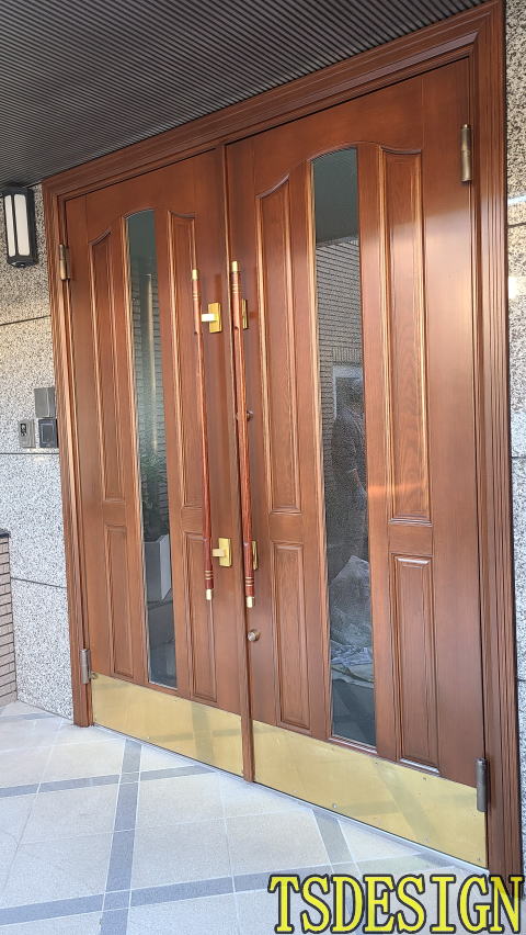 木製玄関ドア　塗装418-04横浜市で玄関ドア塗装