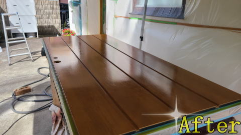 ドア修理塗装　436-05　小田原市　木製ドア塗装