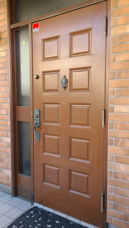 木製玄関ドア塗装例440-01　横浜市旭区