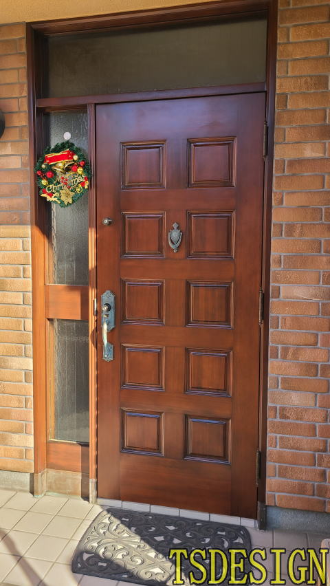 木製玄関ドア塗装例440-05　横浜市旭区