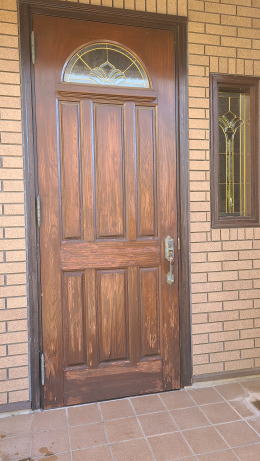 木製玄関ドア塗装例441-01　横浜市港南区