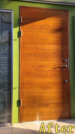 木製玄関ドア塗装例442-02　横浜市港北区