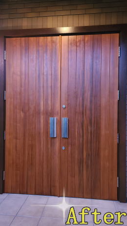 木製玄関ドア塗装例443-02　東京都