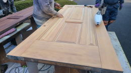 木製玄関ドア塗装例444-04　東京都町田市