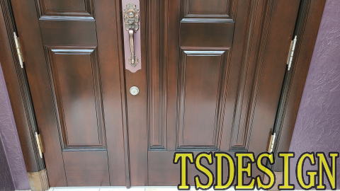 木製玄関ドア塗装例444-05　東京都町田市