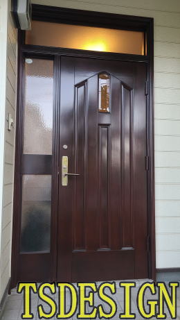 木製玄関ドア塗装例448-02　鎌倉市