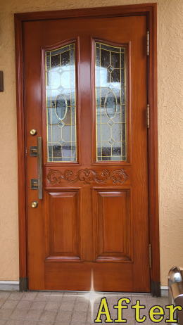 木製玄関ドア塗装例449-02