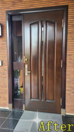 木製玄関ドア塗装例452-02横浜市金沢区