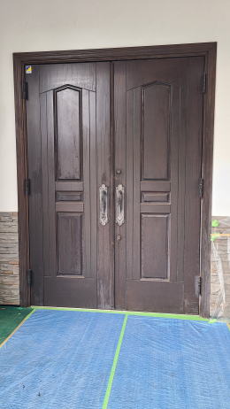 木製玄関ドア塗装例453-01　茅ヶ崎市