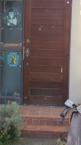 木製玄関ドア塗装例454-06　横浜市金沢区