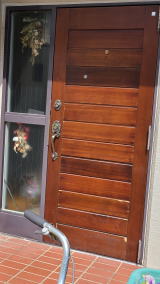 木製玄関ドア塗装例454-08　横浜市金沢区