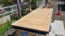 木製玄関ドア塗装例454-11　横浜市金沢区