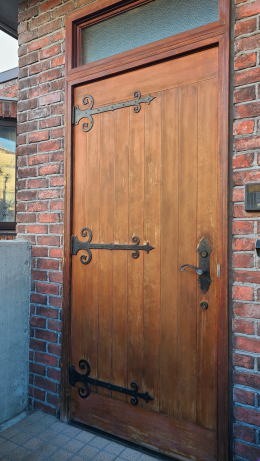 木製玄関ドア塗装例455-01　横浜市青葉区