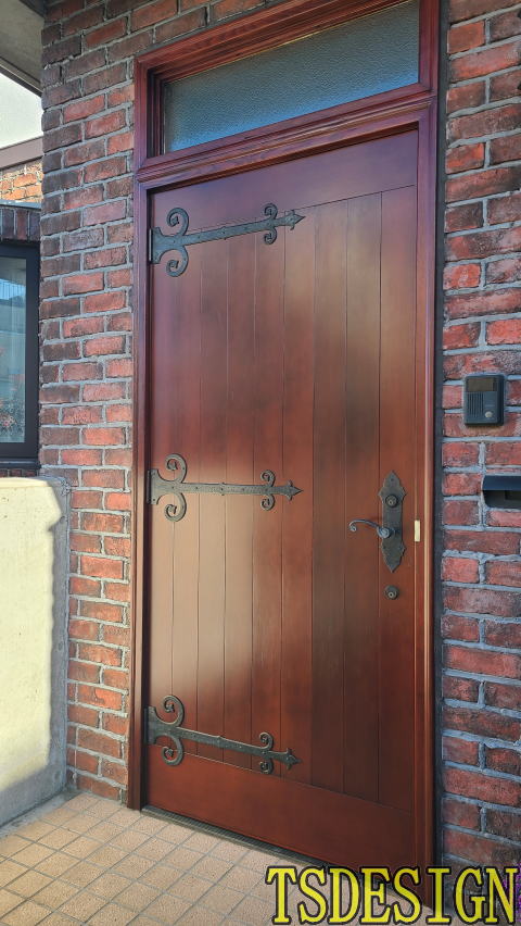 木製玄関ドア塗装例455-04　横浜市青葉区