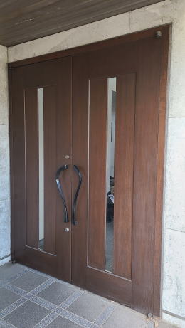 木製玄関ドア塗装例456-01　茅ヶ崎市