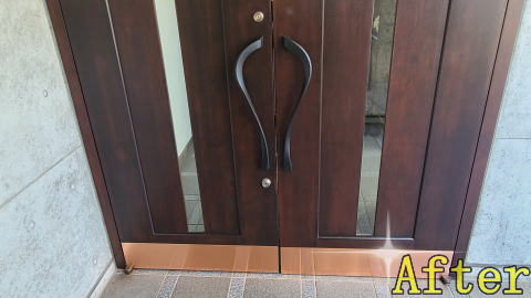 木製玄関ドア塗装例456-04　茅ヶ崎市