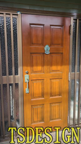 木製玄関ドア塗装例　藤沢市458-02