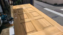 木製玄関ドア塗装例　藤沢市458-03