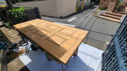 木製玄関ドア塗装例　藤沢市458-04