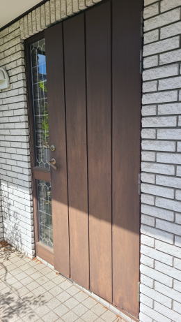 木製玄関ドア塗装例　横浜市460-01