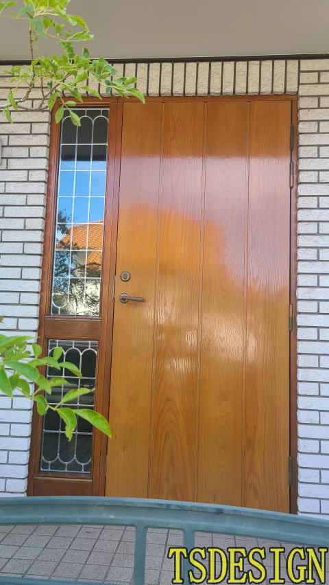 木製玄関ドア塗装例　横浜市460-05