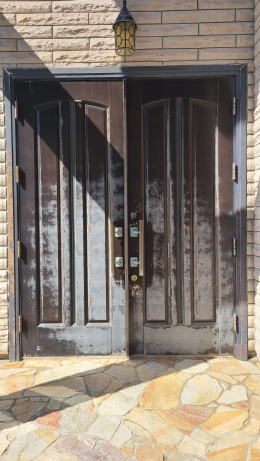 玄関ドア塗装例　小田原市464-01