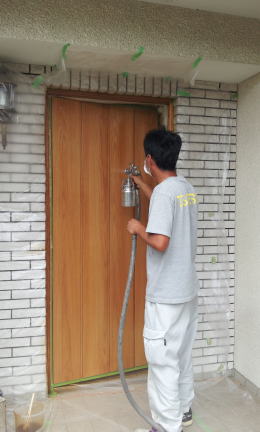木製玄関ドア塗装修理横浜TSD 塗装例67-16
