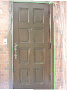 玄関ドア家具仕上げによる塗り替え塗装
